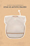 Short Sleeve Waterproof Baby Bib for Feeding, Play and Activities Beige - 2