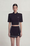 Padded Polo Collar Carolyn Tshirt Black - 6