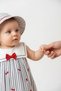 Baby Girl Cherry Embroidered Striped Summer Dress with Hat 3-18 Months - 6