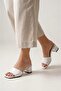 Women's Diodore White Patent Leather Heeled Slippers Mrrs.1255, 42 - 5
