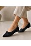 Feles Knitted Knotted Pointed Toe Women's Ballet Flats Shoes Black