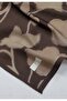Dark Flower Pattern Cotton Silk Scarf Dusty Coffee - 4