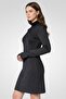 Women Metallic Bodycon Dress, Black - 3