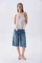 Women's Indigo Straight Fit Bermuda Shorts