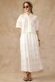 Shirt Skirt Cotton Guipure Double Set White 9458-Tk - 6