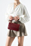 Burgundy Scarf Box Model Hand Shoulder and Crossbody Women's Bag