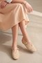 Women's Mary Jane Hand Knitted Strappy Casual Lovesa Beige - 4
