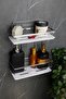 Crystal Shelf Chrome Double Lamas Bathroom and Cosmetic Organizer Adhesive Bathroom Shelf Shampoo Rack - 2
