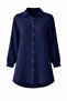 Low Sleeve Muslin Casual Shirt Dark Blue 9329