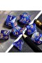 7-Piece Polyhedral Dice Set for D&D, Acrylic Blue White Swirl RPG Dice with Velvet Bag - 3