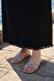 2252-Denim Tasseled Skirt Black - 3