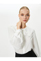 Baby Collar Shirt with Tie Detail, Ruffles, Balloon Sleeves, Buttons