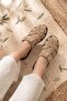 Doris Front-Closed Trok Detail Women's Slippers Beige