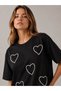 Women's Pearl Heart Printed T-Shirt - 4