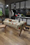 مفرش طاولة من قماش السويد بنقشة الخط العربي الرمضاني بألوان باستيل، مقاوم للبقع، مربّع ومستطيل، مناسب لشهر رمضان