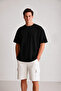 Men's Black Oversize Crew Neck 100% Cotton Plain Basic Summer T-shirt - 2