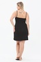 Women's Large Size V-Neck Lycra Viscose Fabric Lace Satin Look Model Strap Nightgown Black - 5