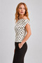 Women's Boat Neck Drop Shoulder Sleeveless Side Zipper Polka Dot Blouse 71779 - 3