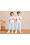 Unisex Woven Gabardine Denim Trousers New York Front and Back Printed Cotton Crew Neck T-Shirt Bottom Top Set