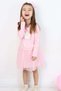 Girls' Long Sleeve Dress with Floral Print and Tulle, 2-6 Years, Pink - 3