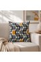 Mustard Black Geometric Patterned Decorative Throw Pillow Cover Modern Design