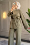 6050 - Stylish, Comfortable, Soft Modal Knitted Fabric Women's Set with Waist Tie Detail - 8