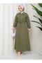 Khaki Green Hijab Dress