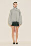 معطف ميلفا قصير بأكمام واسعة باللون الأزرق - 6