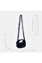 Women's Navy Blue Shoulder Strap Mini Suede Handbag - 6