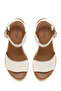 Women's Cream Strappy Wedge Heeled Leather Sandals 26Sfd551418 - 4