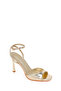 Women's Gold Ankle Buckle High Thin Heeled Metallic Sandals 26Sfe494432 - 8