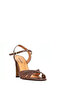 Women's Copper Ankle Boots Buckled High Block Heel Metallic Leather Sandals 26Sfd161932 - 8