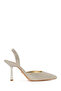 Women's Gold Stone Open-Back Thin Heeled Shoes 26Pfe4934Ts