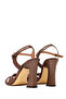 Women's Copper Ankle Boots Buckled High Block Heel Metallic Leather Sandals 26Sfd161932 - 7