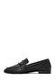 Women's Black Leather Masculine Loafer 26Pfd350118 - 3