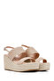 Women's Cream Ankle Buckle Wedge Heeled Espadrille Sandals 25Sfe452118 - 3