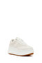 Women's White Lace-Up Thick Sole Sneakers 26Pfd431414 - 7