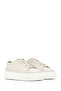 Men's White Lace-Up Thick-Soled Sports Shoes, Leather Sneaker 26Sfd6107Ft - 2