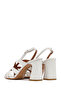 Women's Cream Ankle Buckle Patterned Thick Heeled Shoes Genuine Leather Sandals 25Sfd161626 - 6