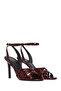 Women's Burgundy Ankle Buckle High Thin Heeled Patent Leather Sandals 26Sfd161616 - 2