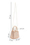 Women's Beige Long Chain Strap Stoned Mini Evening Dress Bag 26Pbd2962Ts - 2