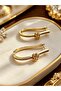 Minimal Dangle Gold Steel Earrings