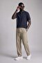 Men's Relaxed Fit Draped Polo Collar Knitwear T-Shirt Navy Blue - 5