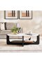 Tansy Coffee Table Marble Top - White Black ~ White - 2