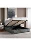 Belfast Queen Bed 160x200 With Hydraulic Storage- Charcoal Grey - 4
