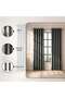 Fs.habitat Textured Velvet Black Out Curtain Pair 135x300cm - Grey - 4