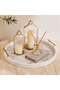 Berg Marble Design Decor Wooden Tray 50cm Round - White