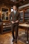Men's Double Breasted Straight Slim Fit Wide Collar Italian Cut Suit - 5