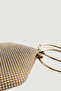 Stone Evening Dress Bag with Metal Accessories - Gold - 2