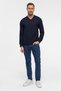 Lacivert Regular V Yaka Sweatshirt - 4